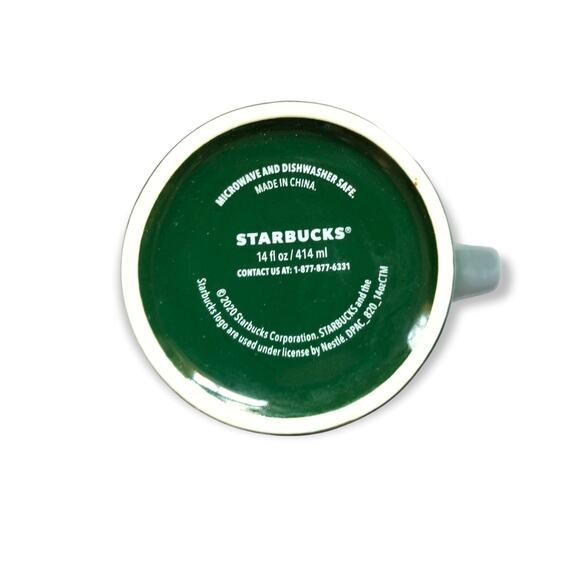 Starbucks Ceramic Traveler Coffee Mug Green Yellow Tree 2020 - New - Picture 6 of 6